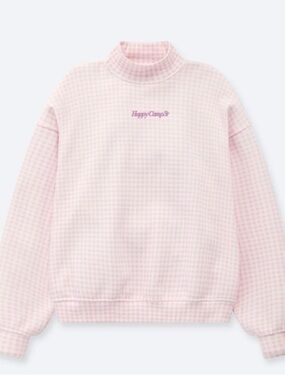 SET!! Happy Camp3r Mock-neck pink gingham & shorts